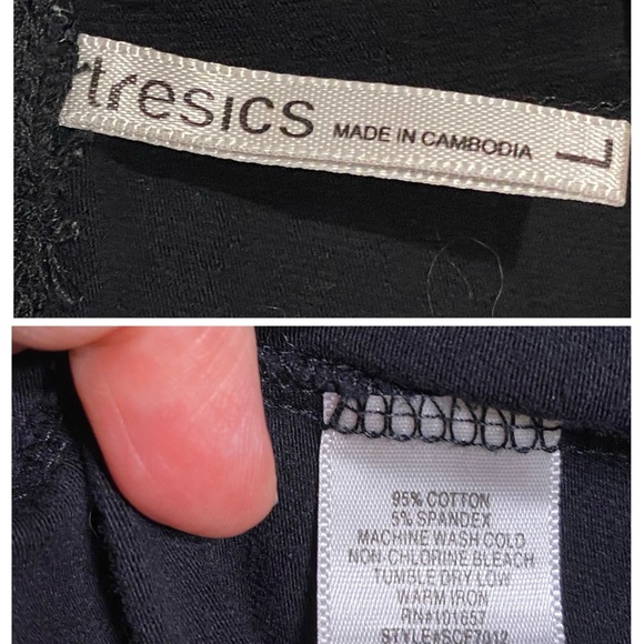 2 Pairs Black Leggings Seven7 Cable Knit and Tresics High Waist Capris Large - Picture 6 of 8